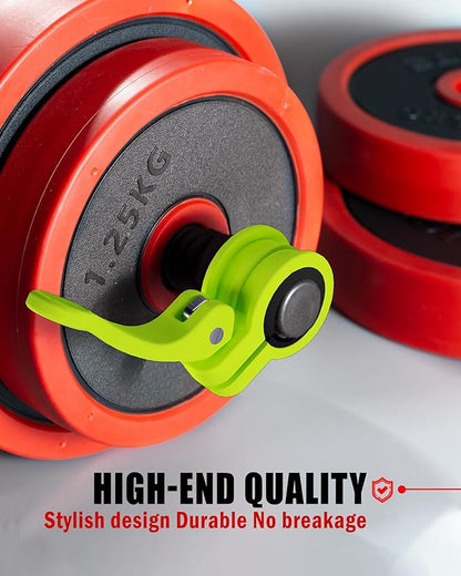 Narrow Barbell Clips 2.5cm Width for Olympic Bars, 0.9-1.18inch Adjustable Weight Clamps, Quick