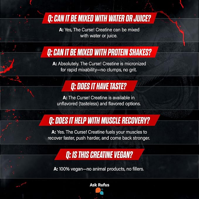 JNX SPORTS The Curse! Creatine Monohydrate Powder 60 Servings | Pure Micronized Creatine 5g Per