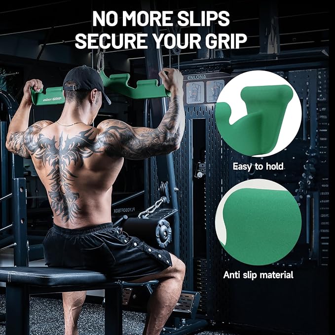 LAT Pull Down Bar with 6 Ergonomic Handles, Neutral Grip LAT Pulldown Attachments for Whole Back