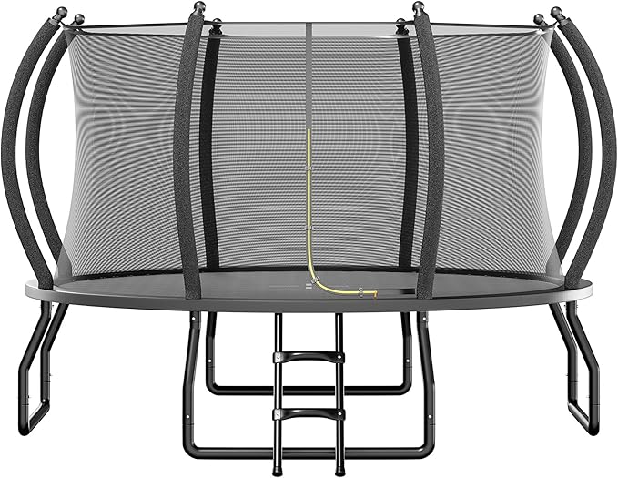 8FT 10FT 12FT 14FT 16FT Trampoline with Pop-up Quick Connector and Basketball Hoop, Trampoline