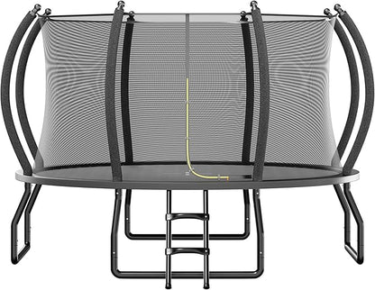 8FT 10FT 12FT 14FT 16FT Trampoline with Pop-up Quick Connector and Basketball Hoop, Trampoline