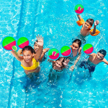 Ayeboovi Kids Toys Toss and Catch Ball Set with 6 Paddles 3 Balls Outdoor Games for Kids Beach Pool