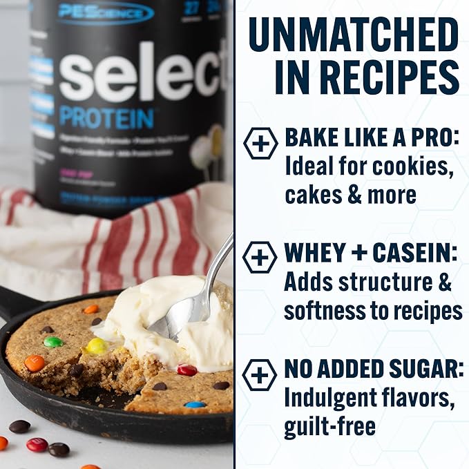 PEScience Select Protein Powder, Whey and Casein Blend, Clean Protein Powder for Women and Men, Low
