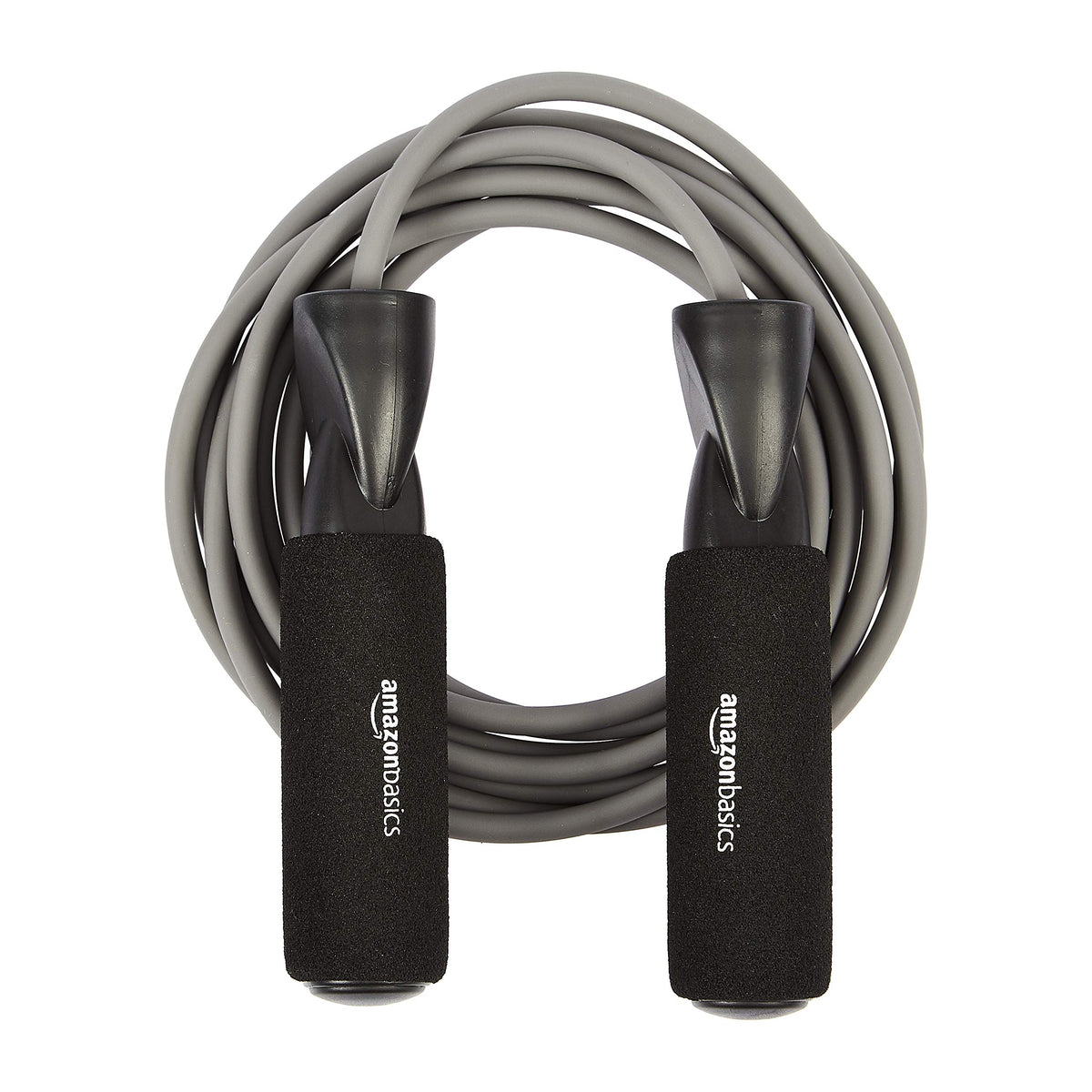 Amazon Basics Jump Rope for Exercise, Cardio and Home Workout, Length Adjustable, 118 Inches, Grey