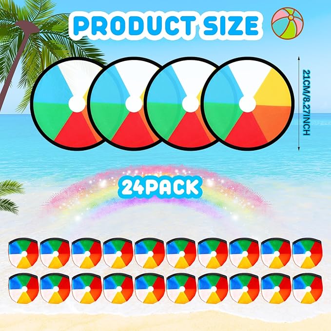 24 Pieces Foldable Flying Disc Fans Set Beach Flying Disc for Party Creative Gift Colorful Pocket