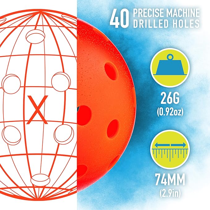 Franklin Sports X-40 Outdoor Pickleballs - Official Ball of USA Pickleball, APP Tour + US Open