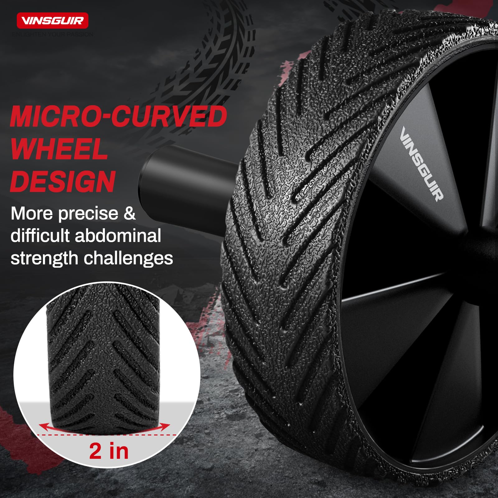 Vinsguir Ab Roller Wheel - Ab Workout Equipment for Abdominal & Core Strength Training, Home Gym