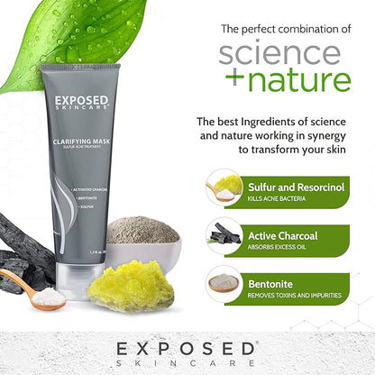 Exposed Skin Care Activated Charcoal Face Mask to Purify Skin, Regulate Oil Production and Visibly