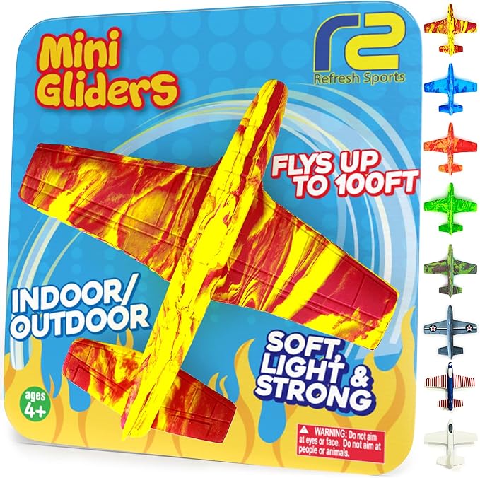 Airplane Toy Foam Glider Plane for Kids: Best Outdoor Toys for Boys & Girls All Ages. Easter Basket