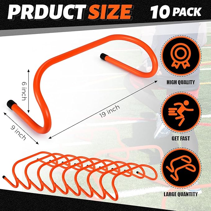 Wettarn 10 Pcs Speed Agility Training Hurdles Detachable Durable Hurdle Agility Plyometric and All