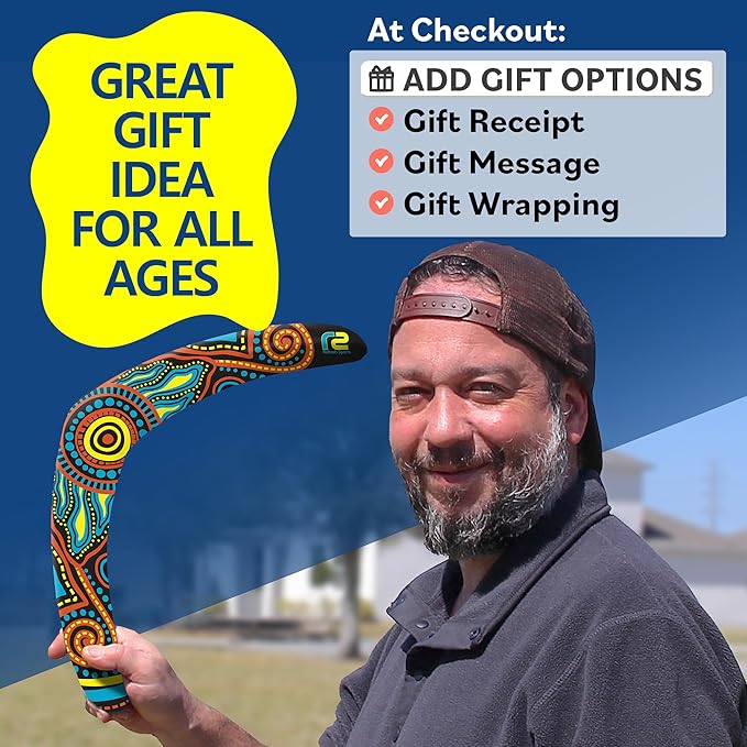 Refresh Sports Beach Boomerang Toy for All Ages - Outside Beach Games Adults & Toys for Kids - Fun