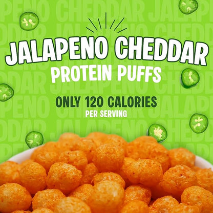 Twin Peaks Low Carb, Keto Friendly Protein Puffs, (Jalapeno Cheddar, 2.1 Ounce), 2 Servings, 3 Pack