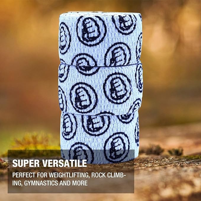 WOD Nation Flexible Hook-Grip Athletic Tape – Easy-Tear, Sweat-Proof Thumb & Finger Strips for