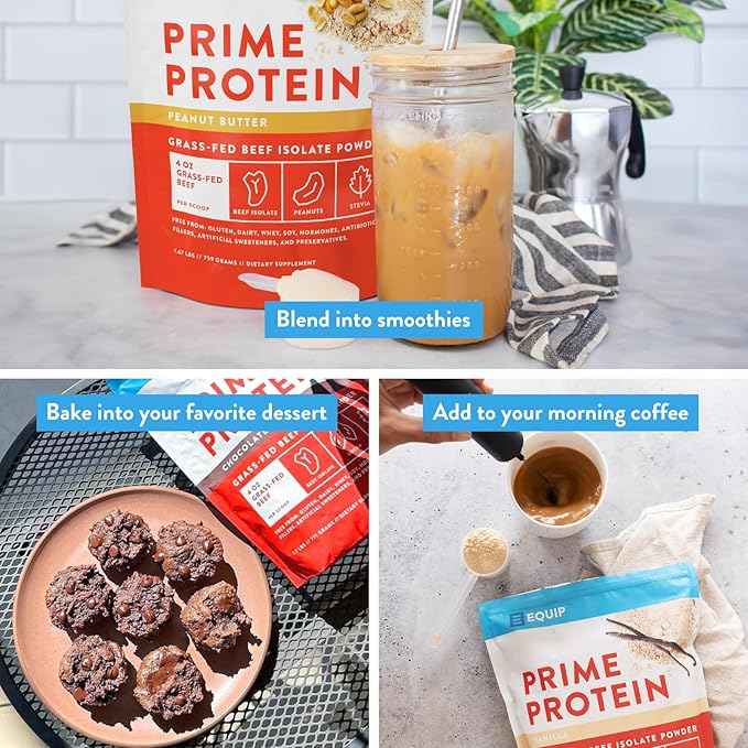 Equip Foods Prime Protein Powder | Clean, Grass Fed Beef Protein Powder for Women & Men | Carnivore