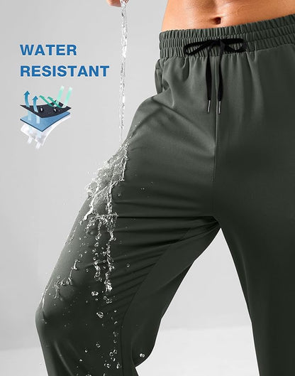 Pudolla Men's Lightweight Hiking Pants Quick-Dry Outdoor Sweatpants with Zipper Pockets for Casual