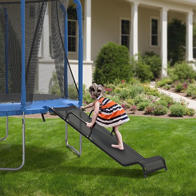 Universal Trampoline Slide 60" * 20" Slide with 2 Iron Plasticized Handles Buffer Bottom