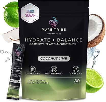 Electrolytes Powder Packets - Sugar Free Hydration Powder Drink Mix Loaded with 6 B Vitamins &