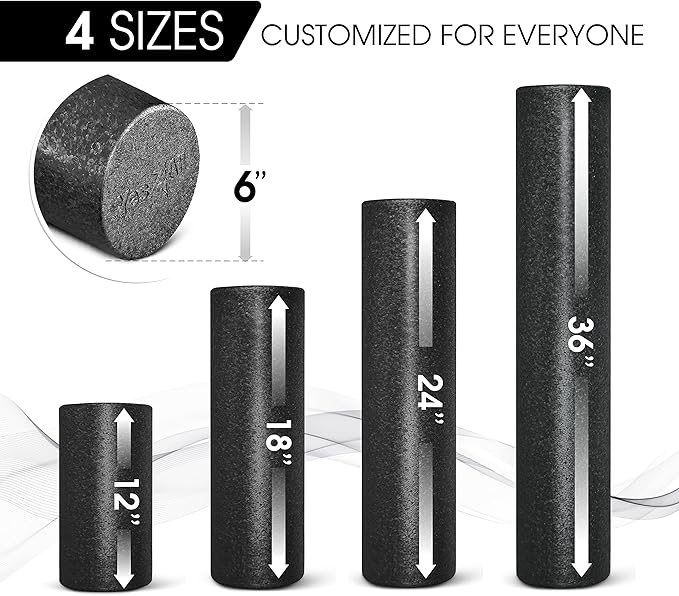 Yes4All High-Density EPP Round Back Roller Foam, Exercise Foam Roller for Yoga, Pilates &