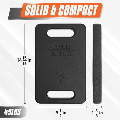 Yes4All Ruck Weight Plate, Cast Iron Rucking Plates with Wide Grip for Swings, Squat, Strength