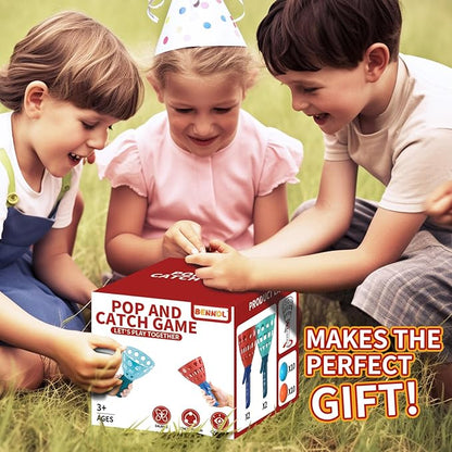 Bennol Outdoor Game Toys for Kids Boys with 20 Balls, Pop Pass Catch Ball Game Outside Toys Gifts