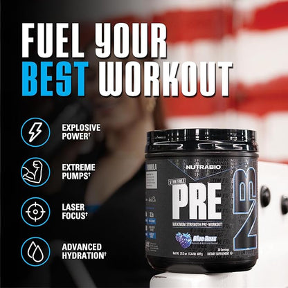 NutraBio STIM-Free PRE Workout for Men, New Formula | Laser Focus, Extreme Pumps | Performance