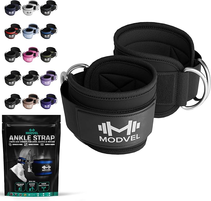 Modvel Gym Ankle Strap for Cable Machines ??Glute & Leg Kickback Ankle Straps for Gym Workouts