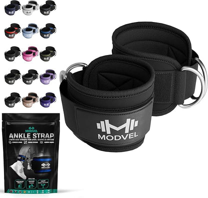 Modvel Gym Ankle Strap for Cable Machines ??Glute & Leg Kickback Ankle Straps for Gym Workouts