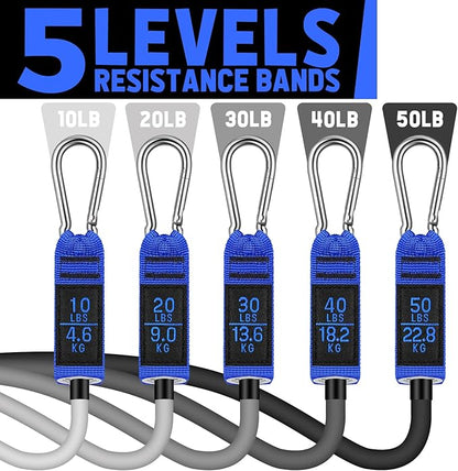 WALITO Resistance Bands Set - Exercise Bands with Handles, Door Anchor, Legs Ankle Straps, for