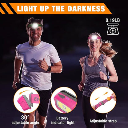 EverBrite Rechargeable Headlamp, 350 Lumens Headlamp with Red Light and Memory Function, 7 Modes