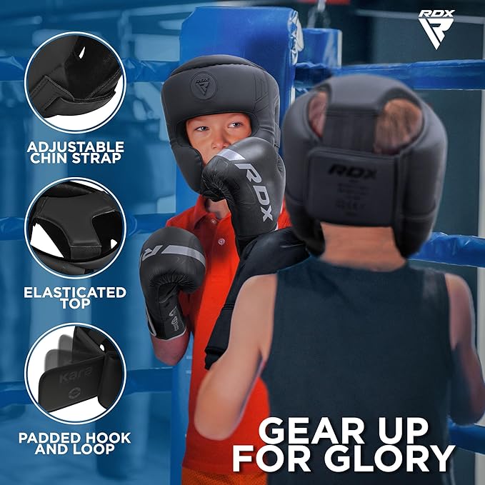 RDX Kids Boxing Headgear, MMA Training, Adjustable Padded Kara Muay Thai Juniors Head Gear