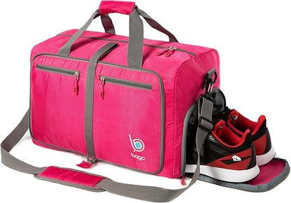 Bago Foldable Duffel Bags for Traveling Women & Men - 60L Medium Packable Duffle Bag for Travel