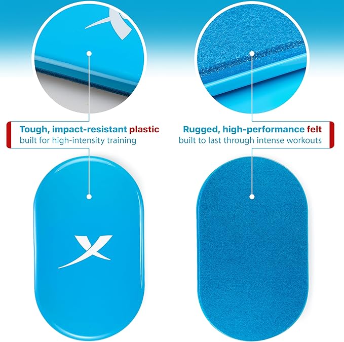 X-Protector Sliders for Working Out - 2 PCS - Double-Sided Exercise Sliders for Hard & Carpeted