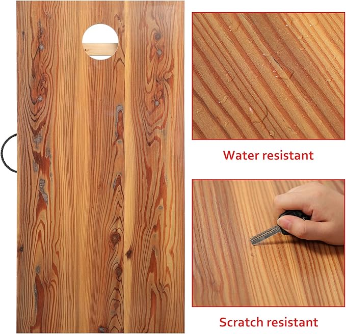 UKASE Solid Wood Regulation Size Cornhole Set Portable Bean Bags Toss Game with Durable Wood Grain