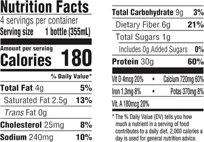 Oikos Protein Shake, Chocolate, 30g High Protein Drinks, Shelf Stable, Ready to Drink, 5g Prebiotic