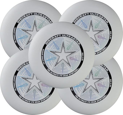 Discraft Ultimate Disc Players Pack ??Five Pack of UltraStars | White | Official USA Ultimate &