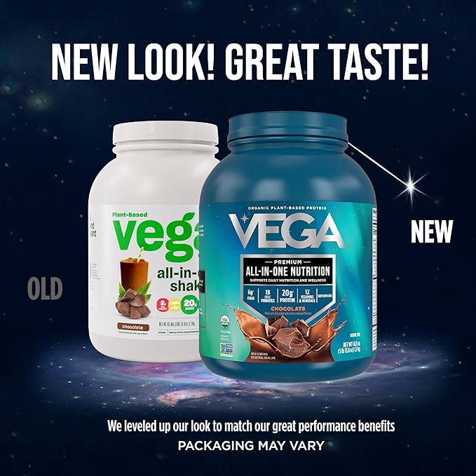 Vega All in One Nutrition Organic - 20g Plant-Based Pea Protein, French Vanilla, 43 Servings