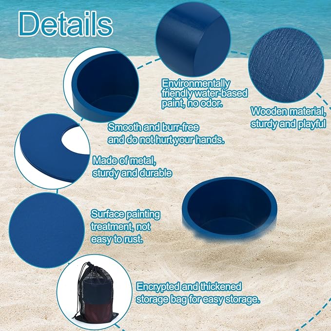 Washer Toss Game Sets Includes 2 Solid Wood Targets and 8 Metal Washers, Portable Beach Cornhole