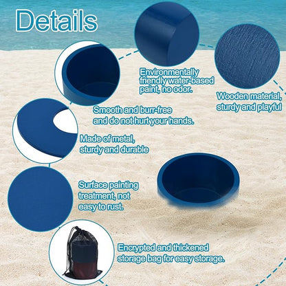 Washer Toss Game Sets Includes 2 Solid Wood Targets and 8 Metal Washers, Portable Beach Cornhole