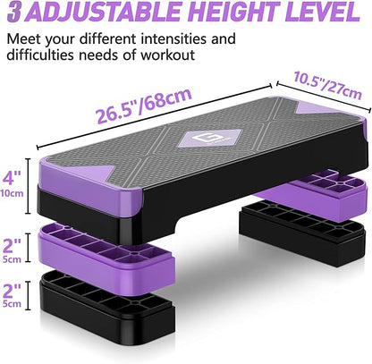 Aerobic Exercise Step, Adjustable Aerobic Stepper for Exercise, Workout Step Platform for Step Up