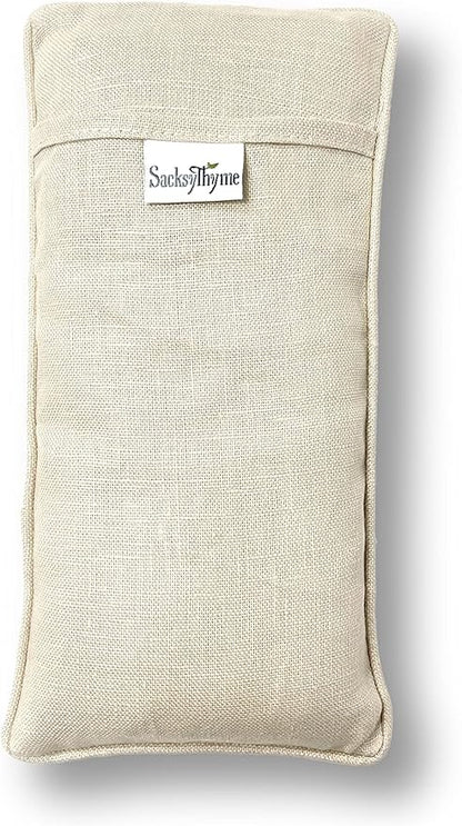 Organic Linen Eye Pillow - Lavender & Flaxseed for Relaxation, Yoga, Stress Relief - Microwavable