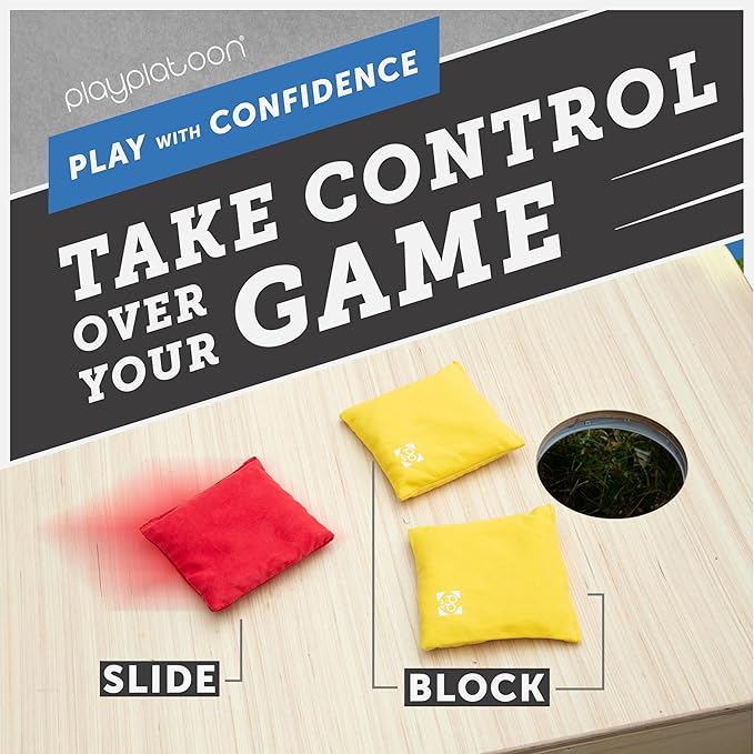 Professional Cornhole Bags - Set of 8 Regulation All Weather Double Sided - Sticky Side/Slick Side
