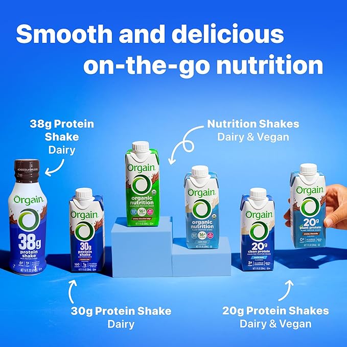 Orgain 30g High Protein Shake, Dairy Isolate Milk Protein, Vanilla Bean, 5g BCAAs, 1g Sugar Per