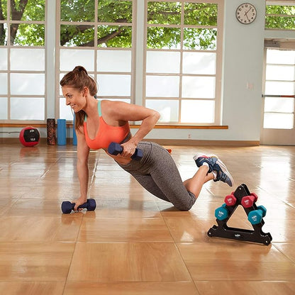 JFIT Dumbbell Pairs or Sets – Neoprene & Vinyl Coated Hand Weights for Home Gym, Strength Training