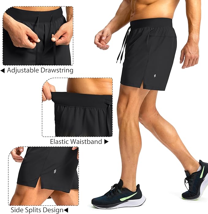 Men's Running Shorts with Zipper Pockets 9 Inch/ 7 Inch / 5 Inch Lightweight Quick Dry Gym Workout