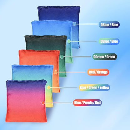 Weather Resistant Cornhole Bags, Gradient Corn Hole Bags Set of 8, Cornhole Bean Bags, Modified