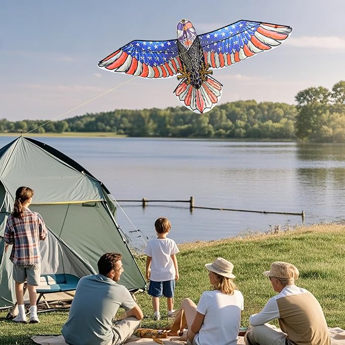 ORGCLDKT- 3D Lifelike Style Bird/Eagle Kite, Super Easy to Fly with, Ideal for Kids, Adults, Girls
