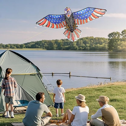 ORGCLDKT- 3D Lifelike Style Bird/Eagle Kite, Super Easy to Fly with, Ideal for Kids, Adults, Girls
