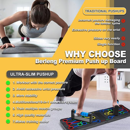 Solid Push Up Board 15 in 1 Home Workout Equipment Multi-Functional Pushup Stands System Fitness