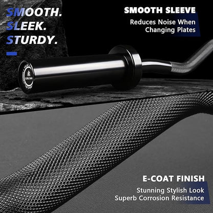 LIONSCOOL Premium 4ft/4.9ft/6ft Barbell for Strength Training and Olympic Weightlifting, 2 Inch Bar