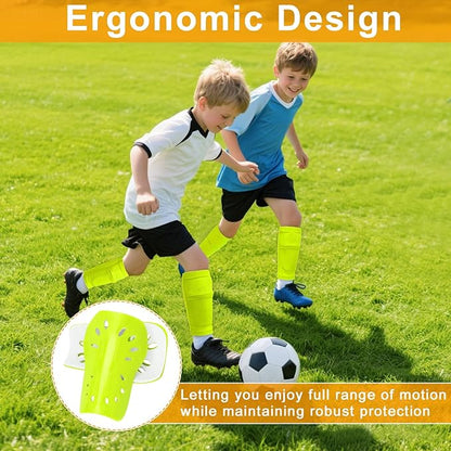 2 Pairs Shin Guards Soccer for Kids,Shin Pads Extra Lightweight Breathable Slide in Shin Guard for